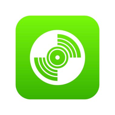 Gramofon vinil Lp kayıt simgesi dijital yeşil