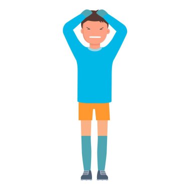 Üzgün kaleci simgesi, düz stil