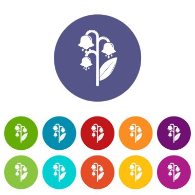 Lily vadi simgeler vektör renk ayarla