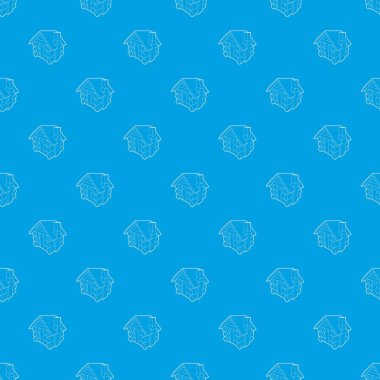 Küçük kulübe desen vektör kesintisiz mavi