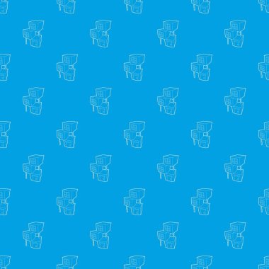 Şehir bina desen vektör kesintisiz mavi