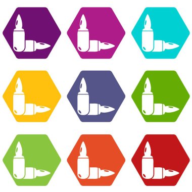 9 vektör ampul Icons set