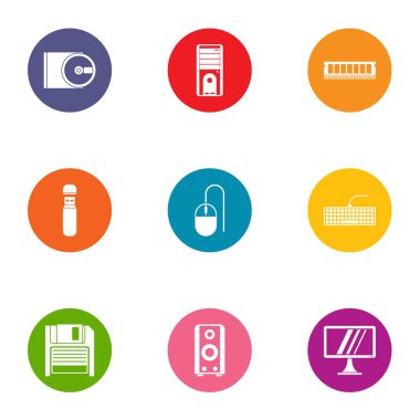 Gösterge simgeleri seti, düz stil