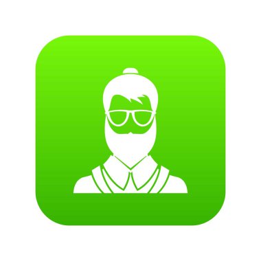 Hipsster adam simgesi dijital yeşil