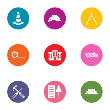 Kuruluş simgeler ayarla, stil düz