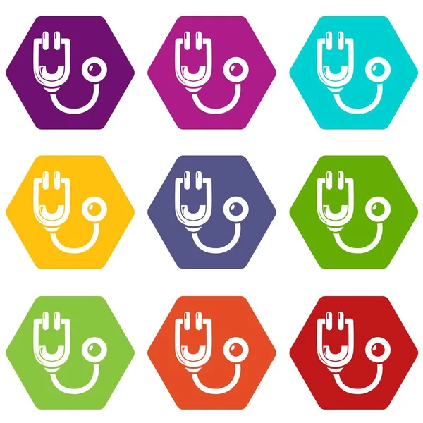 9 vektör stetoskop Icons set