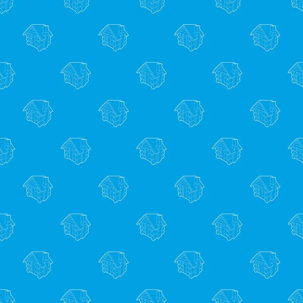 Küçük kulübe desen vektör kesintisiz mavi