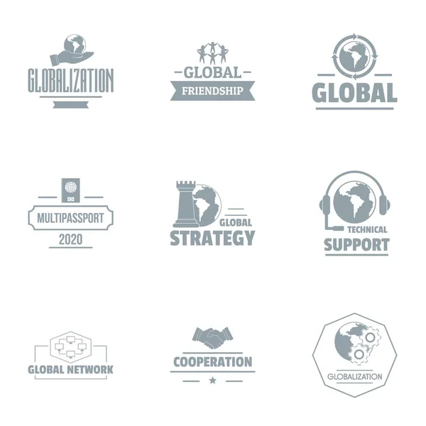 Набір логотипів промислової підтримки, простий стиль — стоковий вектор
