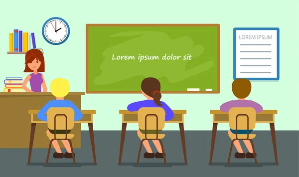 Classroom lesson background, flat style — Stock Vector