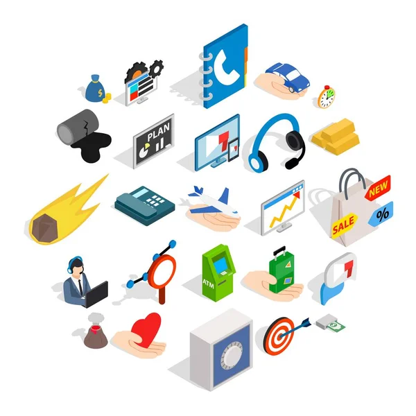 Connexion Icons set. İzometrik beyaz arka plan üzerinde izole web için 25 connexion vektör simge kümesi