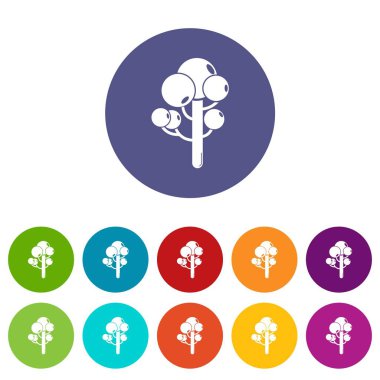 Ağaç simgeler vektör renk ayarla