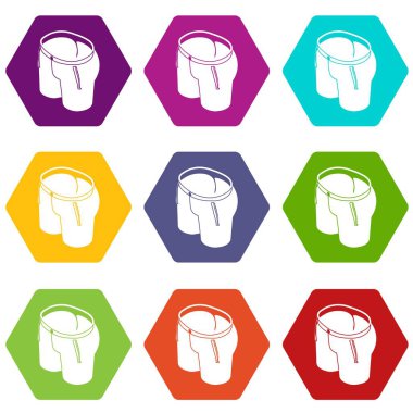 9 vektör Klasik şort Icons set