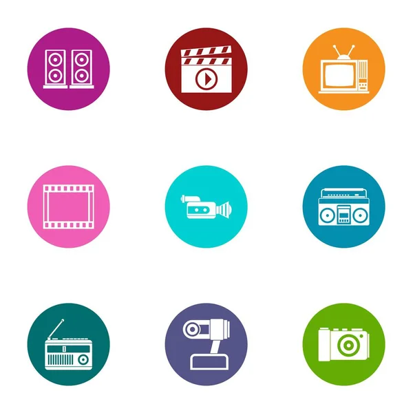 Making noise icons set, flat style — Stock Vector