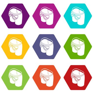 9 vektör Modern arka cebinde Icons set