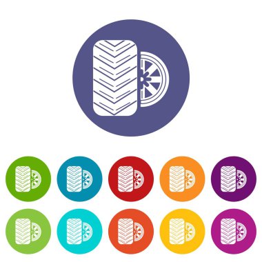 Lastik simgeler kümesi vektör renk