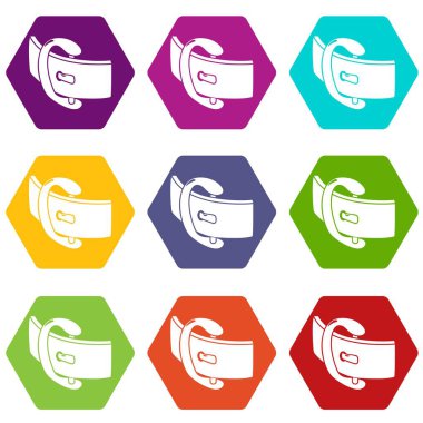 9 vektör zarif kemer tokası Icons set