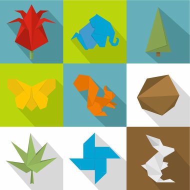 Önemsiz şey simgeleri stil kümesi, düz kağıt