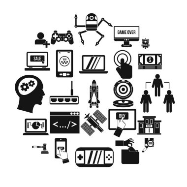 İletişim kuralı simge seti, basit tarzı