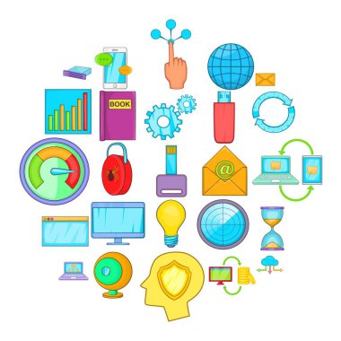 Veri isteği simgeler kümesi, karikatür tarzı