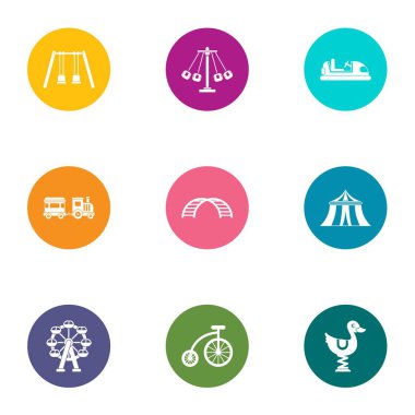 Çocuklar yol simgeler ayarla, stil düz