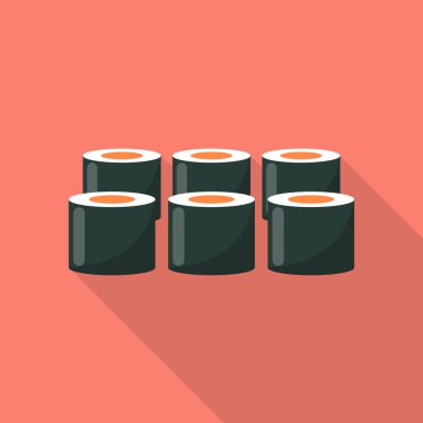 Suşi simgesi, düz stil ayarla