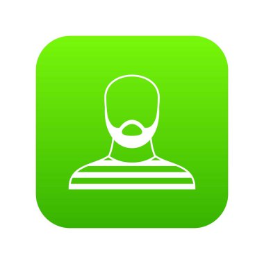 Sakallı adam hapishane kıyafeti simgesi dijital yeşil