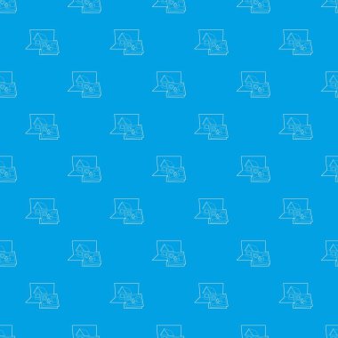 Film kare desen vektör kesintisiz mavi