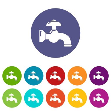 Su dokunun simgeler kümesi vektör renk