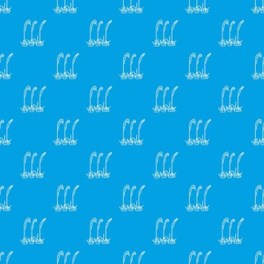 Üç bitki desen vektör kesintisiz mavi