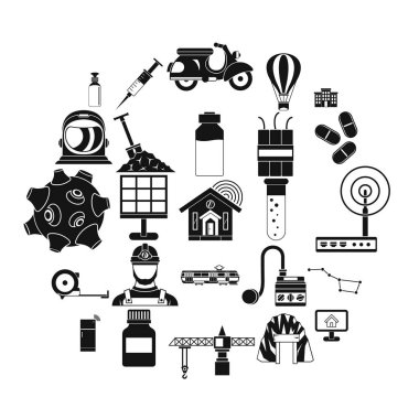 Akıllı ev Icons set, basit tarzı