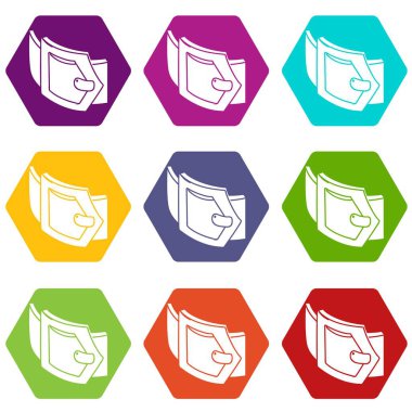 9 vektör kadın kemer Icons set