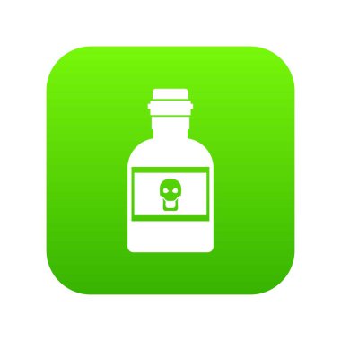 Zehir şişe simgesi dijital yeşil