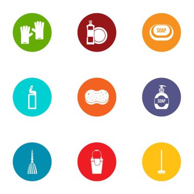 Temiz Icons set, düz stil