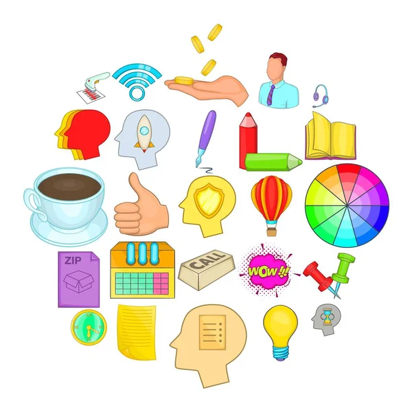 Reklam Ajansı simgeler ayarla, tarzı çizgi film