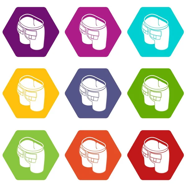 9 vektör arka cebinde kot Icons set