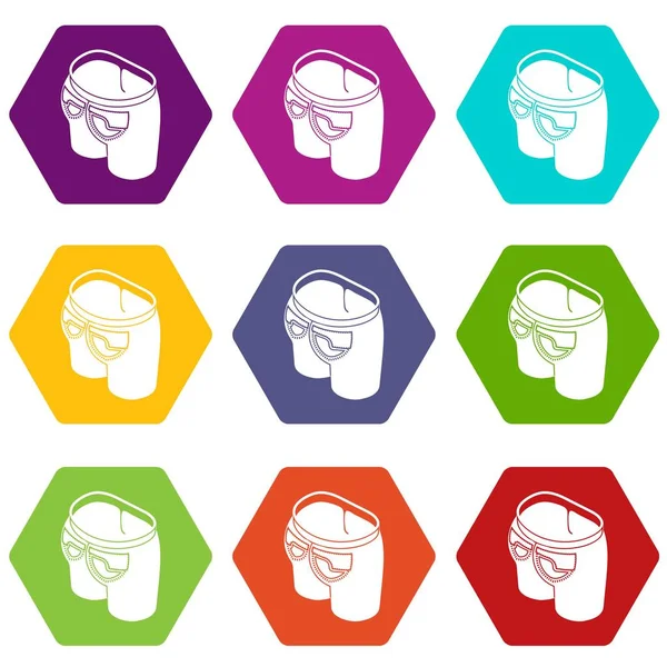 9 vektör Modern arka cebinde Icons set