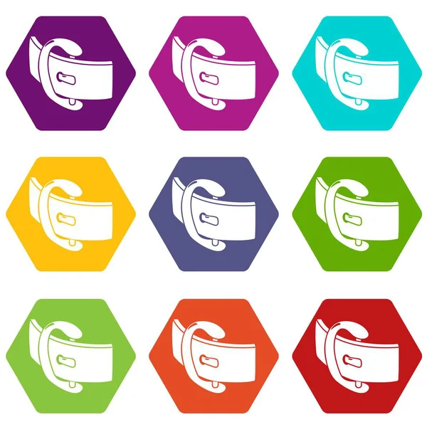 9 vektör zarif kemer tokası Icons set