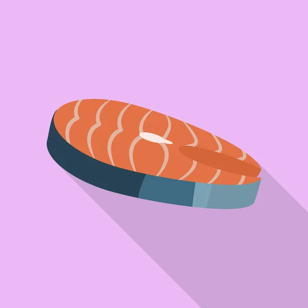 Ícone de salmão, estilo plano — Vetor de Stock