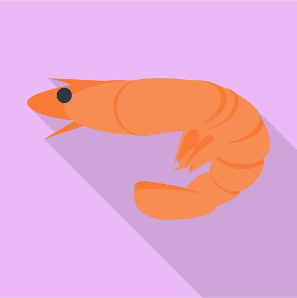 Icône crevettes, style plat — Image vectorielle