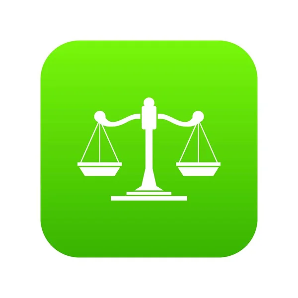 Ölçekler adalet simgesi dijital yeşil — Stok Vektör
