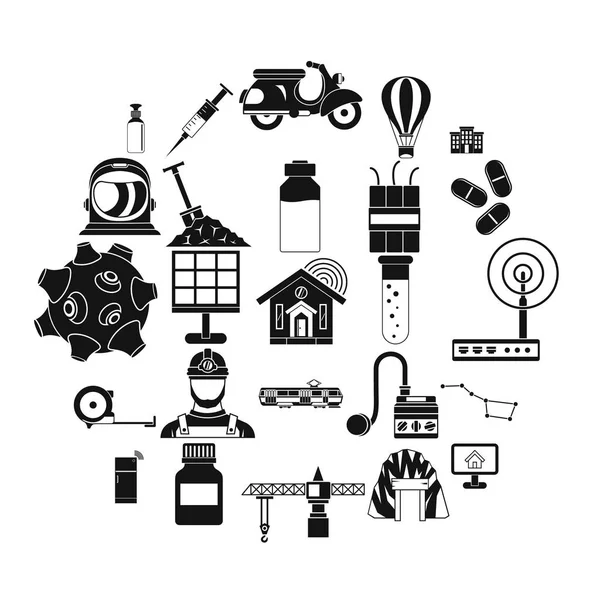 Akıllı ev Icons set, basit tarzı