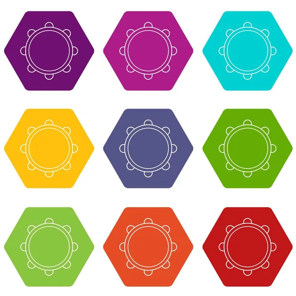 9 vektör küçük davul Icons set