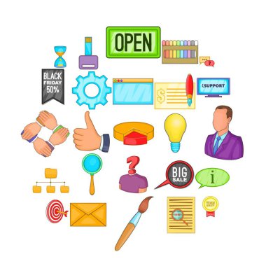 Promosyon Icons set, karikatür tarzı