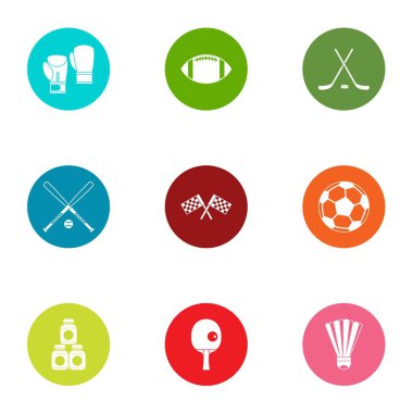 Spor yaş simgeler ayarla, stil düz