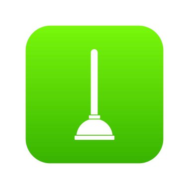 Tuvalet lavabo pompası simgesi dijital yeşil beyaz vektör illüstrasyon izole herhangi bir tasarım için