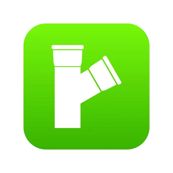 Kunststofbuizen verbinding pictogram digitale groen — Stockvector