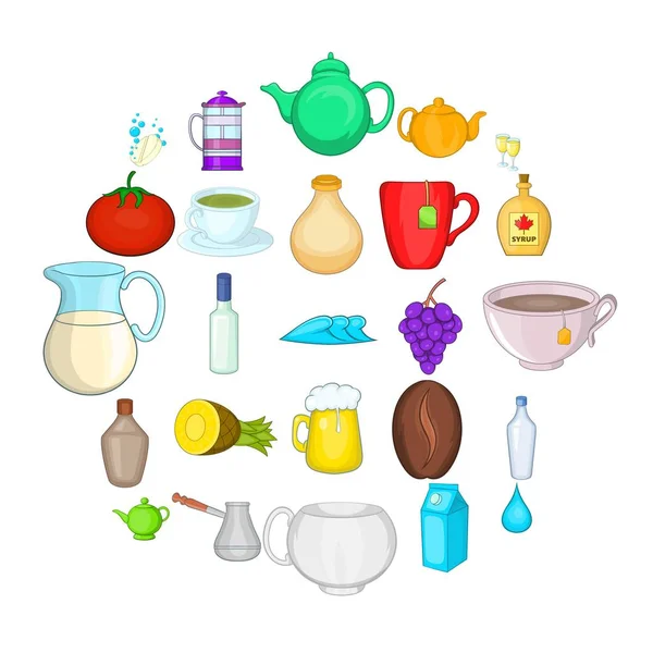 Alkolizm Icons set, karikatür tarzı