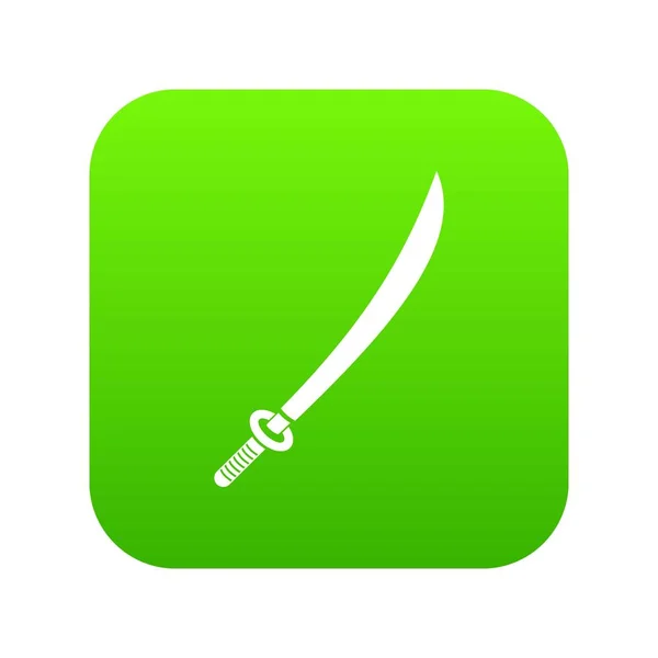 Katana pictogram digitale groen — Stockvector