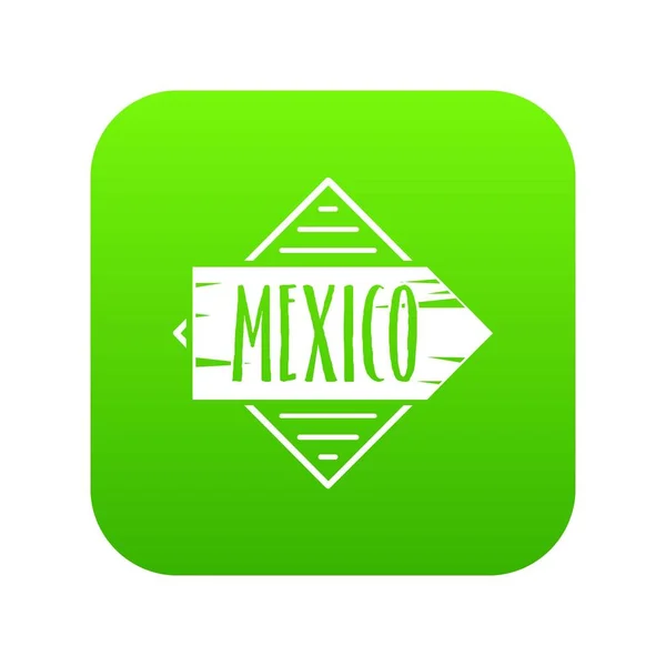 México ícone vetor verde —  Vetores de Stock