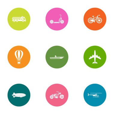 Taşıma yönünü simgeler kümesi, düz stil